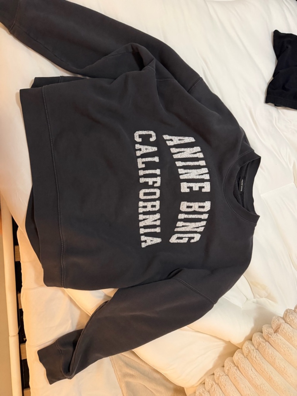 Anine Bing Black Logo Crew Sweatshirt